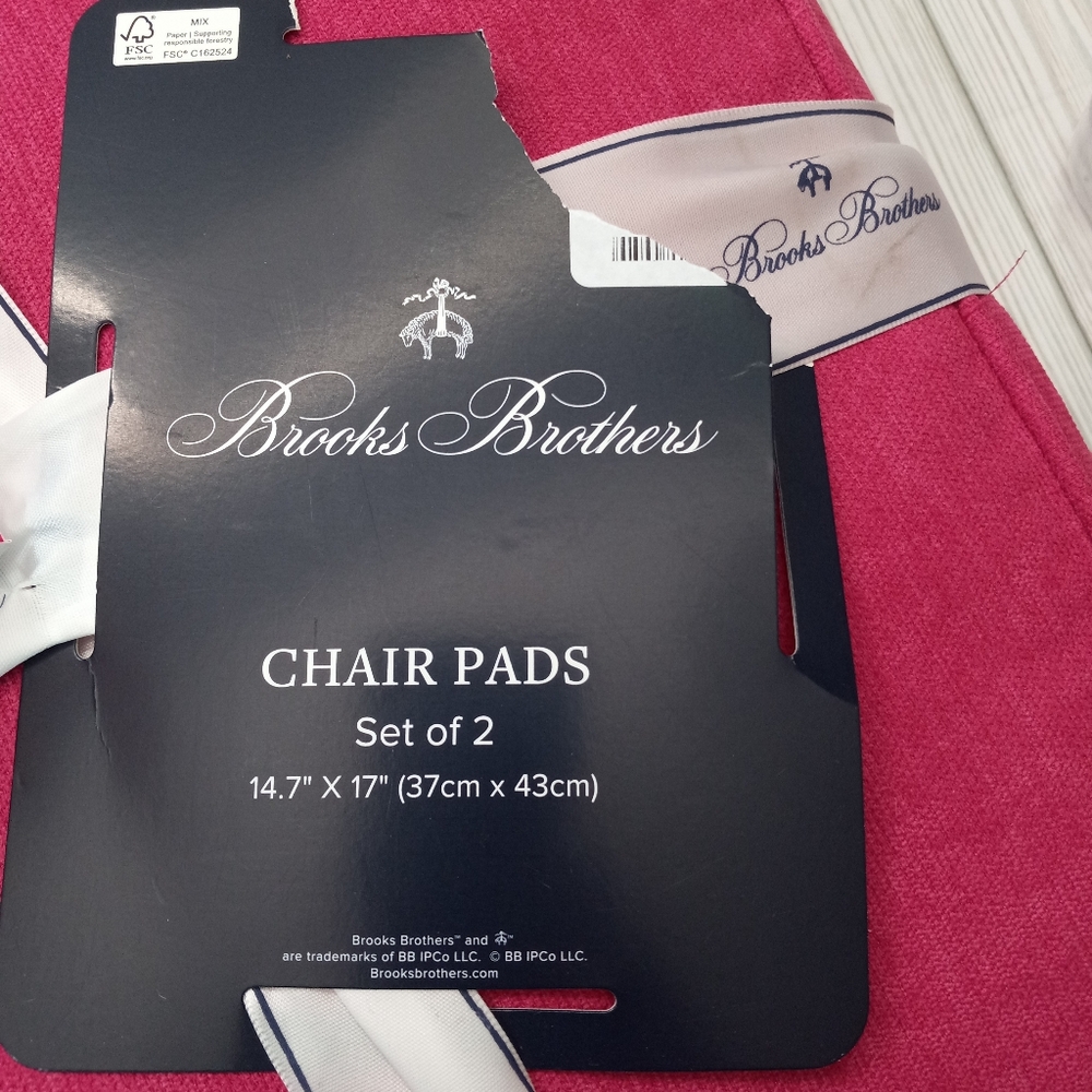 Brooks Brothers Pink Chair Pads 2 Pack - Picture 4 of 6